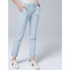 LOFT Skinny Crop Light Blue Slash Pocket Jeans